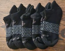 Bombas Boys ANKLE Socks Size Small 5 Pairs Black Gray