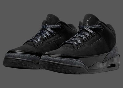 Nike Air Jordan 3 Retro 'Black Cat' 2025 Size US 18 (52.5 EU