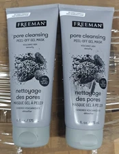 FREEMAN Pore Clearing Volcanic Ash Peel-Off Gel Facial Mask, Deep Cleansing-2 P