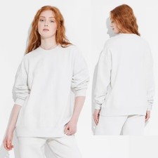 Wild Fable Women's Heather Gray Oversized Fleece Long Sleeve Sweatshirt Size M