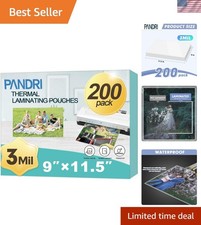 Durable Laminating Pouches 200 Pack, 3 Mil Thickness for Essential Documents