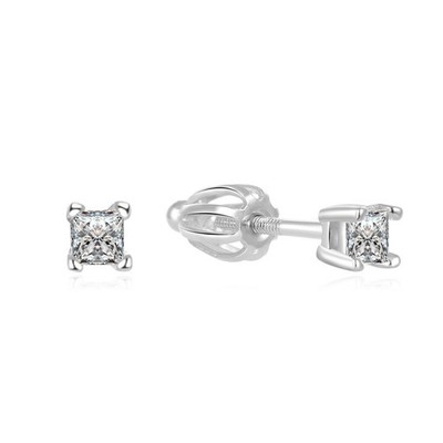 Minimalist silver earrings studs AGUP1683S