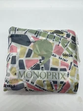Paris Map Reusable Monoprix Grocery Shopping Tote Bag France Supermarket 