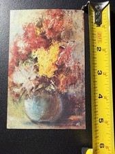 James Cagney 3.5x5 Post Card of One of His Paintings SIGNED on back