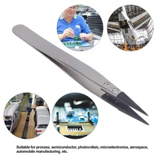 Pointed Tip Tweezers Anti Static High Hardness Precise Carbon Fiber Plastic