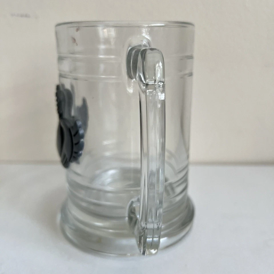 Taza de cerveza Irish Pewter Claddaugh pesada gruesa helada vidrio frío bebida Stein Foto 2 de 4