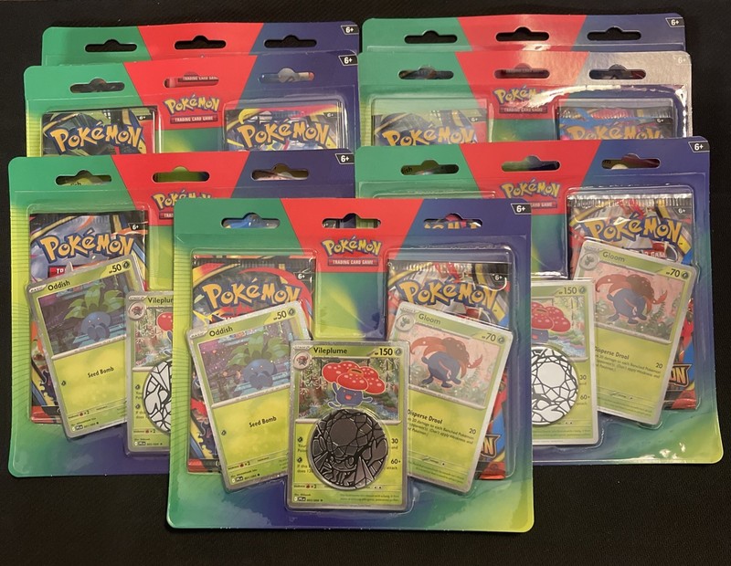 Lot Of 7 - Pokemon TCG: Enhanced 2 Pack Blister Oddish Gloom Vileplume