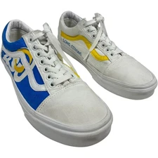 Custom VANS Angelo State ASU White Blue/Yellow unisex M8/W9.5 Long Strong 77
