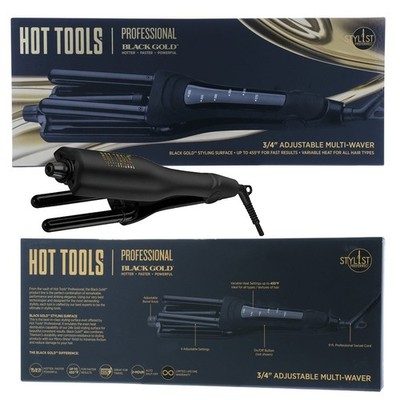 Hot Tools Black Gold Adjustable Multi Waver #HT1092BG- New