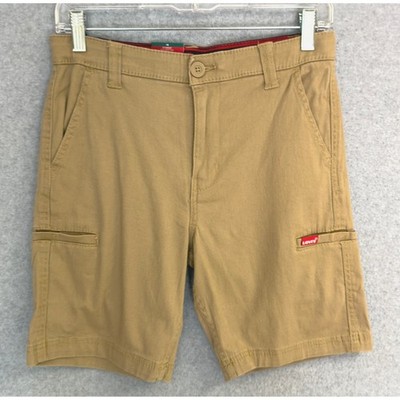 NEW! Levi's Boys Cargo Shorts 14 Regular Harvest Gold Stretch Adjustable Waist