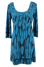 Diane Von Furstenberg Dress Womens Small Aggie Freedom Trail 100 Silk Mini Teal