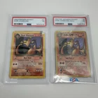 1997 POKEMON JAPANESE ROCKET DARK CHARIZARD-HOLO & 2000 DARK CHARIZARD PSA 1