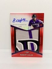 ROBERT CALAZ 2025 Bowman’s Best Red Refractor Prospect Patch Auto 1/5 Rockies