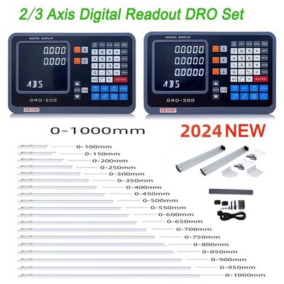 2/3 Axis Digital Readout 5um Linear Scale TTL DRO Display Kit CNC Milling Lathe