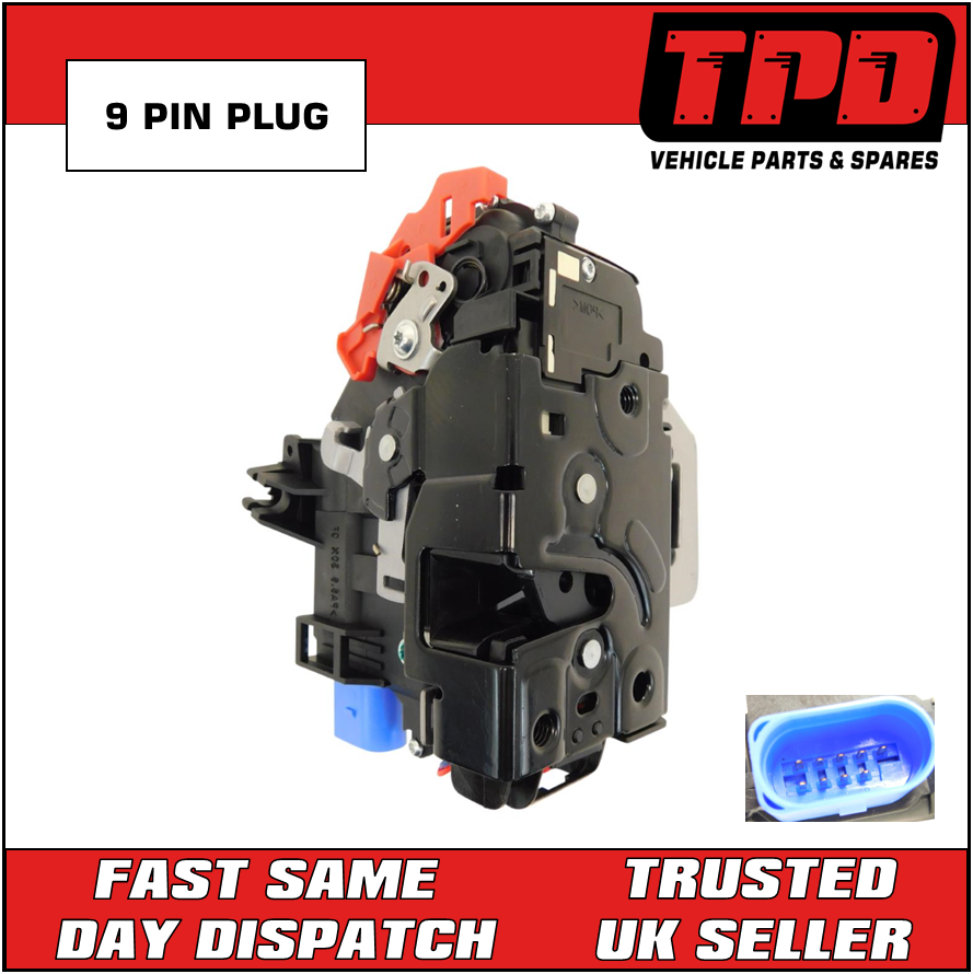 NEW AUDI A3 8P / A8 D3 FRONT RIGHT DRIVERS DOOR LOCK CATCH 4E2837016 (9 PIN) - Image 2