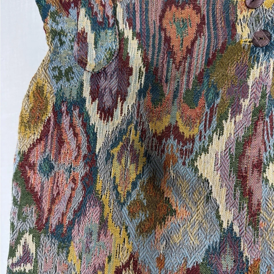 Falda midi tapiz vintage imitación envoltura flecos suroeste azteca rancho rodeo Foto 3 de 4