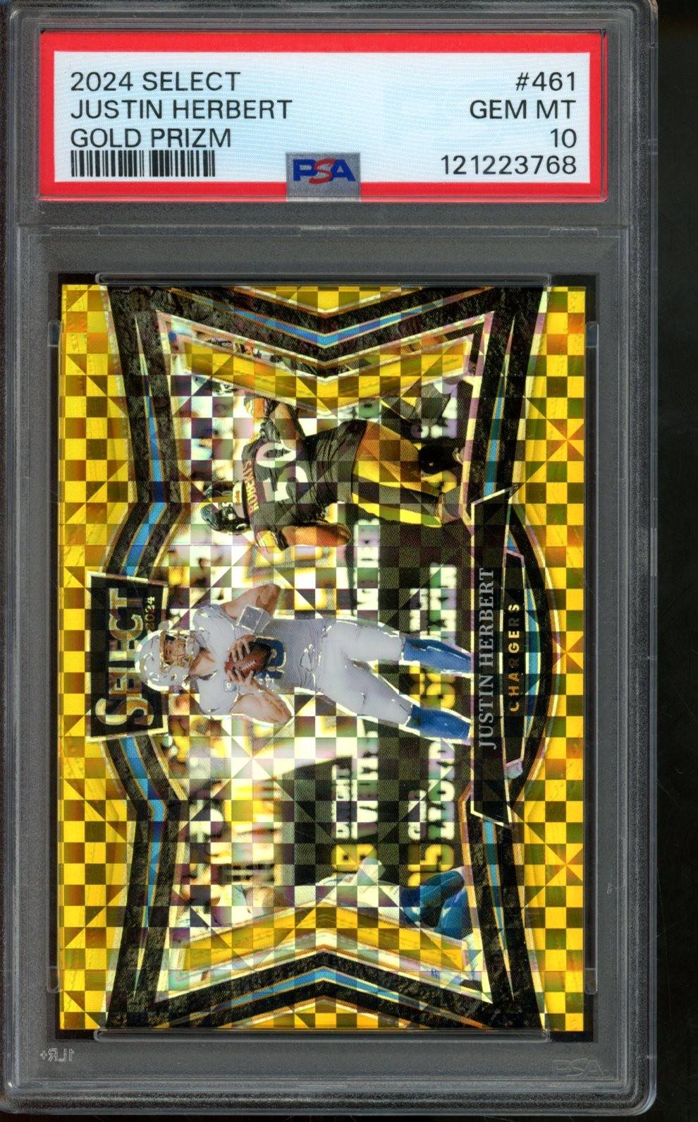 2024 Panini Select Justin Herbert Gold Prizm /10 PSA 10 #461