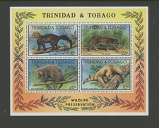 TRINIDAD AND TOBAGO 295a, 1978 WILDLIFE, S/S OF 4, MNH (TT5914)