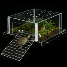 Turtle Basking Platform for 17-19 Inchs Wide Aquariums, Fully Transparent Acryli