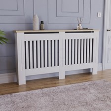 Vida Designs Arlington White Modern Radiator Cover Wood MDF Cabinet Grill