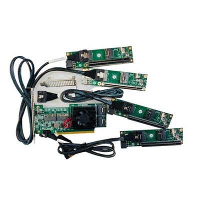 PLX8749 Expansion Card 4*SFF-8654 8I PCI-E X16 + 4*Baseplate 4