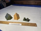 Lot of 3 1960's Marx Plastic Military Toys US Army Two Tents & Garbage Cans War