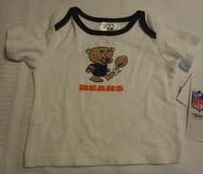 NFL Team Apparel Chicago Bears 6-9 Month Short Sleeve White Shirt NWT Cotton