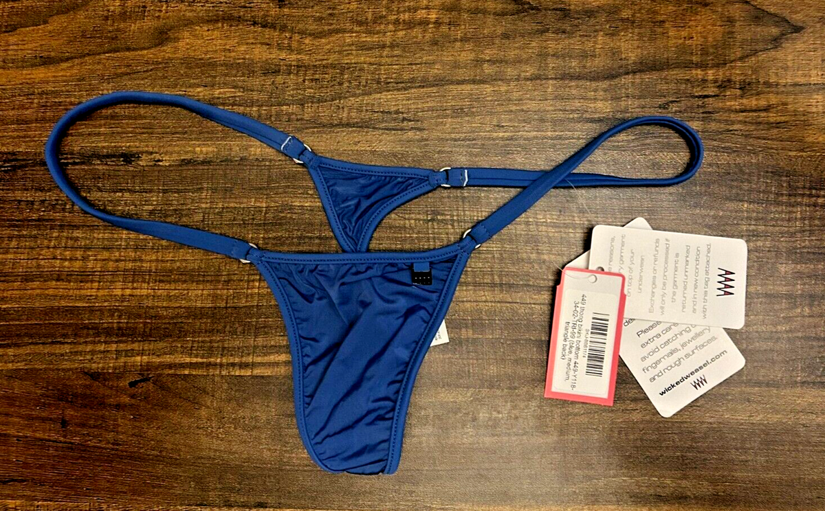 Wicked Weasel 3223 Underwire Bikini 449 Thong Blue M NWT | eBay