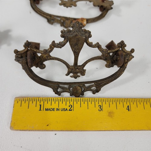 7 tiranti per cassetti vintage in ottone ornato - larghezza 4" - Foto 6 di 6