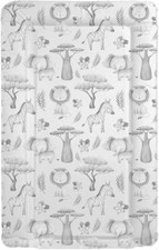 Baby Changing Mat Travel, Table or Wedge Mat - Animal Safari Monochrome Grey