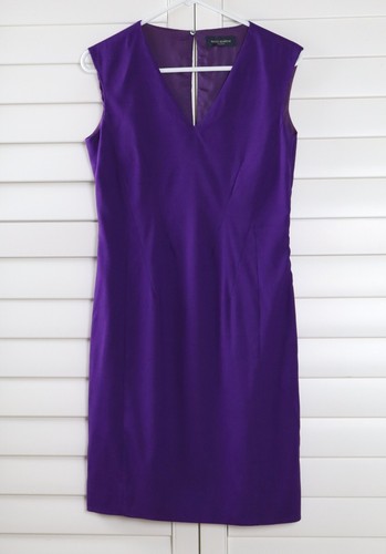 PIAZZA SEMPIONE Italy $975 Solid Purple Lined Silk Blend Dress Size IT 40 - Picture 5 of 6