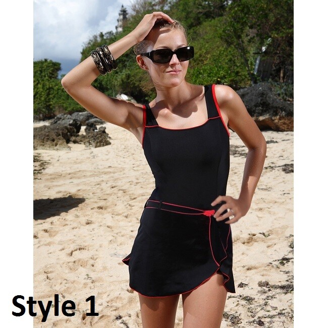 Ladies Skirted Swimwear Bathing Suit Swimdress Women One Piece Swimsuit  Bathers