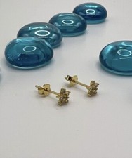 New Tiny Earrings 925 Silver 14k Gold Plated Star Crystal