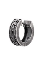 cai men Single-Creole 925 Sterling Silber oxidiert matt Muster NEU cai