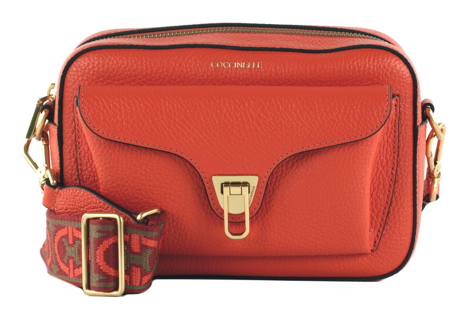 COCCINELLE Beat Soft Ribb Crossbody Bag Grained Leather Gazpacho