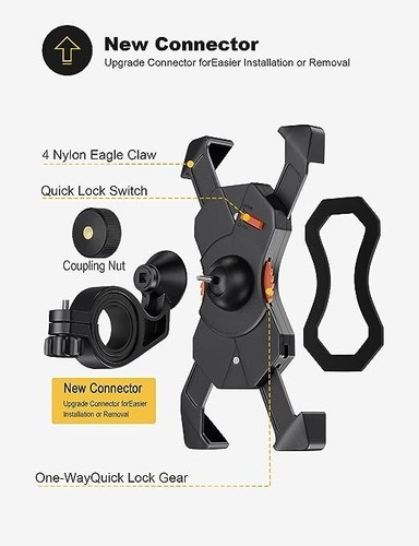 Grefay Support Téléphone Vélo Support Smartphone de Moto, Universel Porte Vélo - Afbeelding 4 van 5