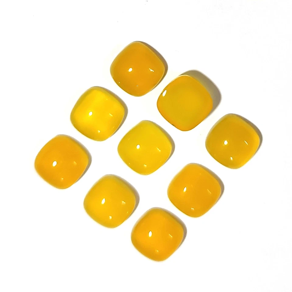 Lote de 10 piezas al por mayor de piedras preciosas de calcedonia cabujón natural astrología suelta India Foto 3 de 4