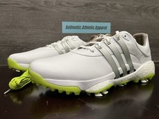 Adidas Tour360 22 Golf Shoes White Silver Solar Slime Men's Size 9 GX4128 NEW