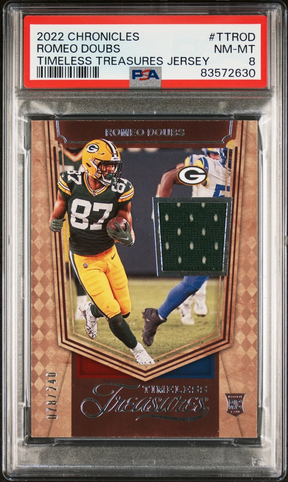 Romeo Doubs Panini Chronicles Timeless Treasures Jersey #TTROD Base