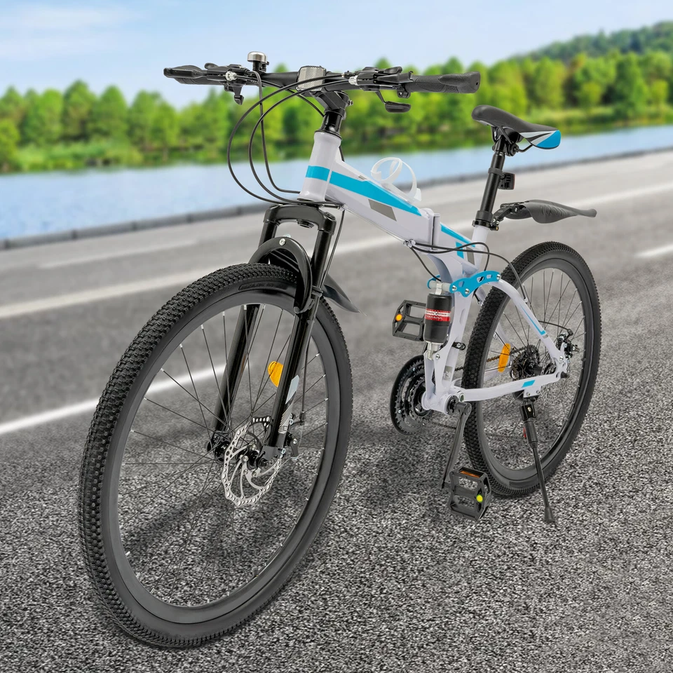 Складной горный велосипед 21 скорость велосипед MTB велосипед полная подвеска и дисковый тормоз 26" - Изображение 2 из 4