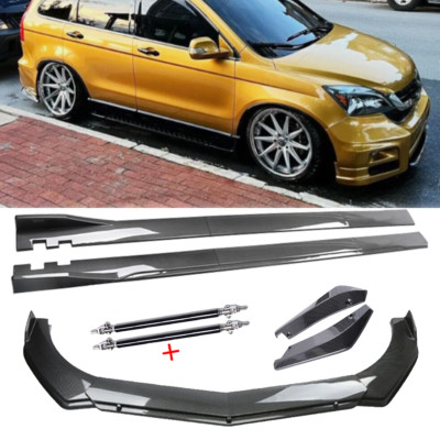 Carbon Fiber Front Bumper Lip Spoiler & Side Skirt For Honda Pilot 2003-2023