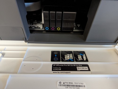 HP OfficeJet Pro 9012e printer with spare ink - Picture 7 of 13