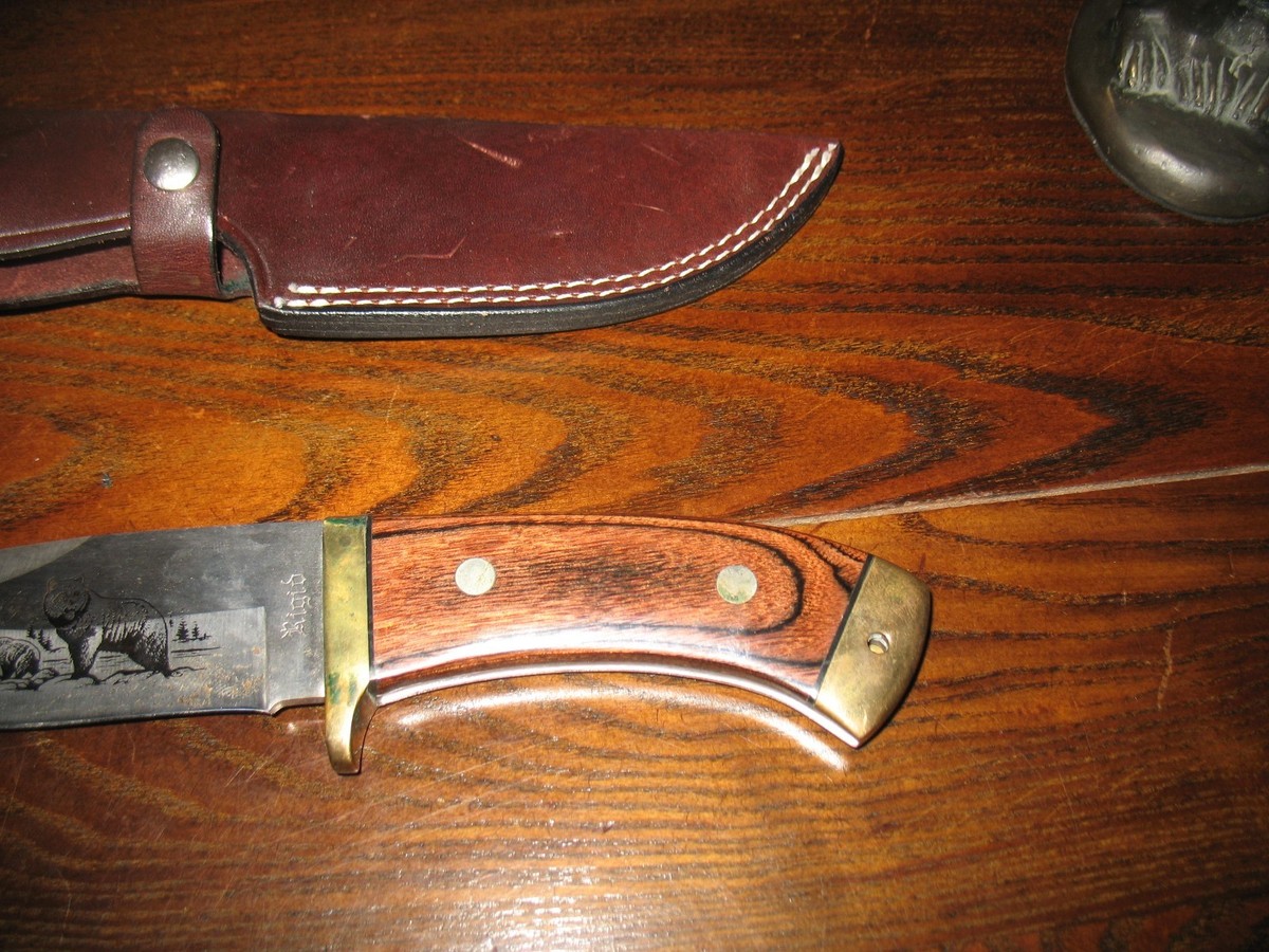 Rigid RG-31 Grizzly Bear Fixed Blade Skinner Knife plus Sheath 