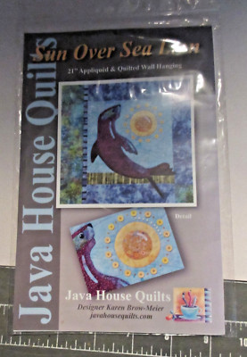 SUN OVER SEA LION Round Applique'd Quilt Pattern#JHQ232-Java House Quilts~21''