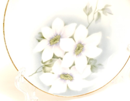 Set 3 Zeh Scherzer Brot Dessert Teller weiß Clematis 6 cm Durchmesser Bavaria - Bild 3 von 5