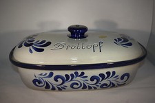 Brottopf 40 cm grau blau Oval NEU, Steinzeug Westerwald