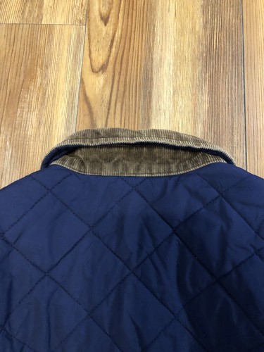 Vintage Polo Ralph Lauren Boys Quilted Jacket Size 7 Corduroy Collar Trip Blue - Picture 11 of 21