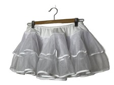 Roma Poofy Single Layer White Sheer Petticoat Tutu One Size Elastic Polyester