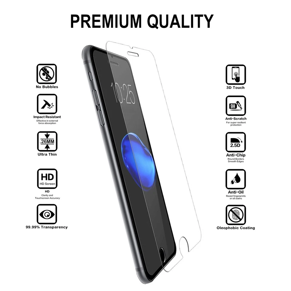 Screen Protector for iPhone 6 Plus 7 Plus 8 Plus Clear (2-Pack) Display - Image 4 of 4