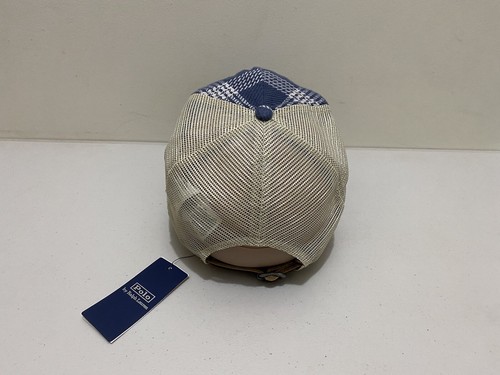 Polo Ralph Lauren Mens Cap Hat One Size New Plaid Tartan Trucker Leather Strap - Picture 9 of 21